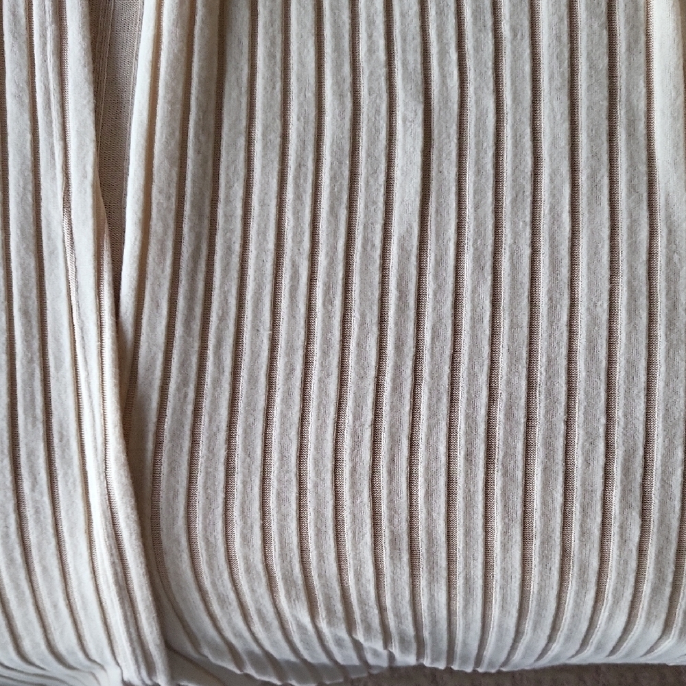 Long Beige Ribbed Cardigan - Picture 6 of 6